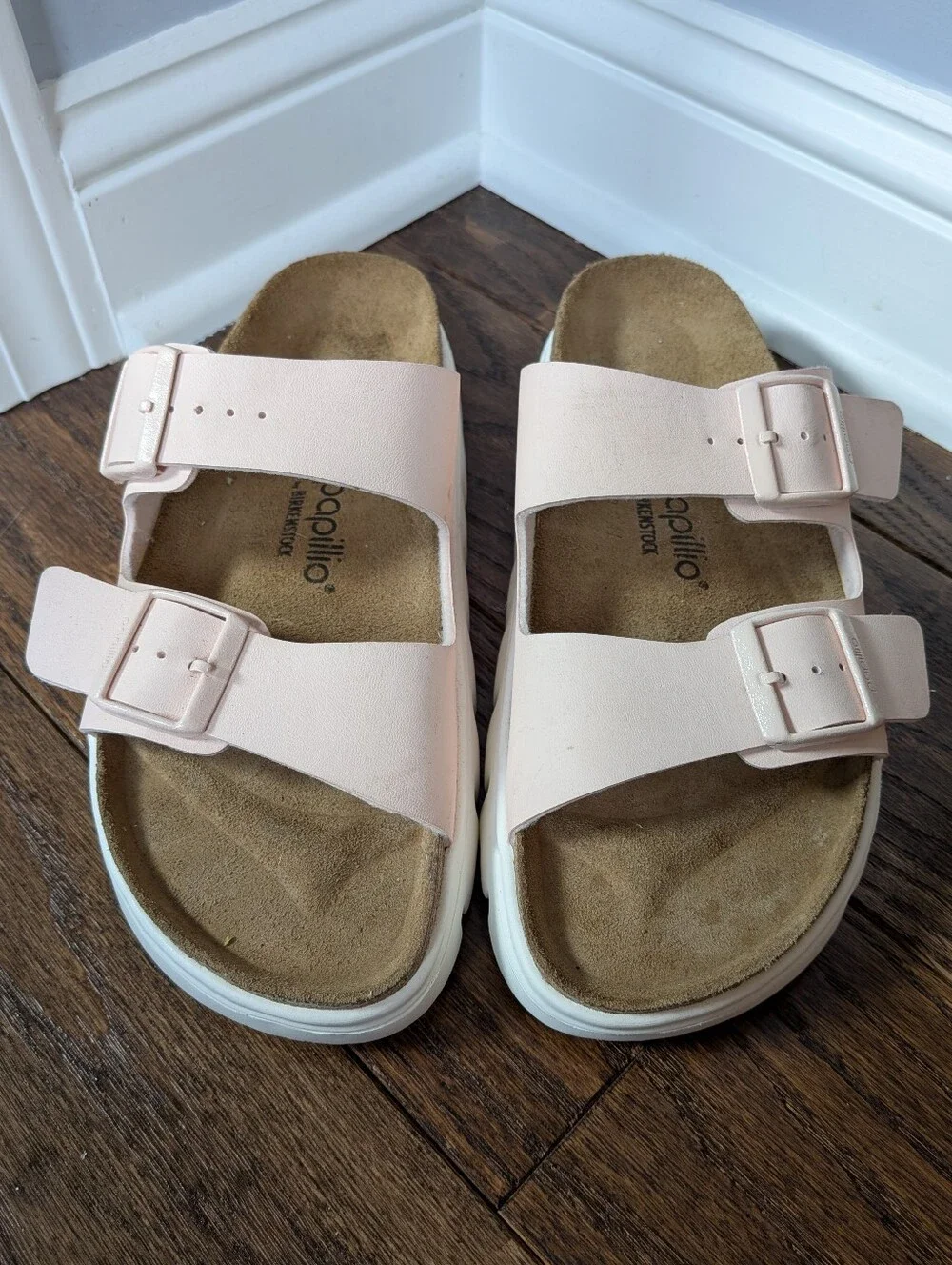 Papillio by Birkenstock Women's Pink Birko-flor Arizona Slide Platform Sandal 41 - Picture 2 of 8